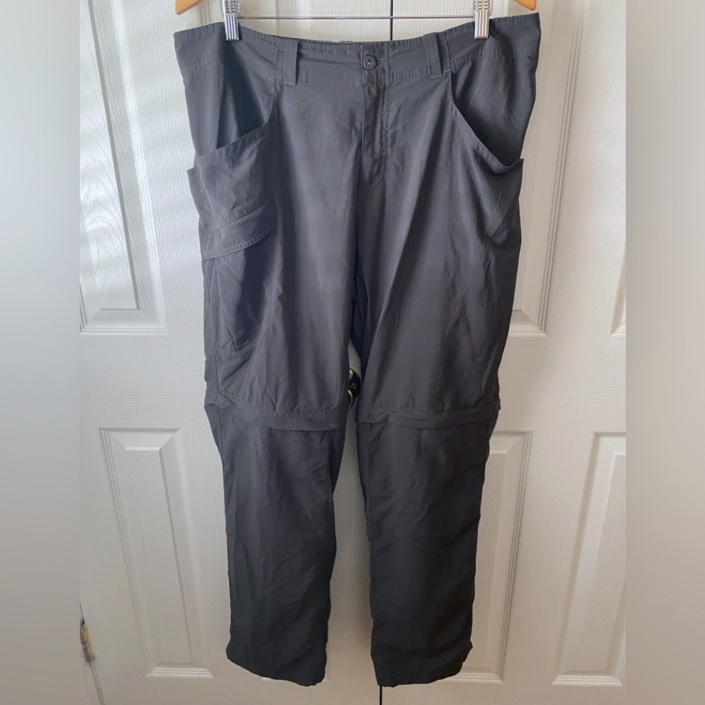 MOUNTAIN HARDWEAR Charcoal Nylon‎ Convertible Cargo Hiking Pants SZ 36/32